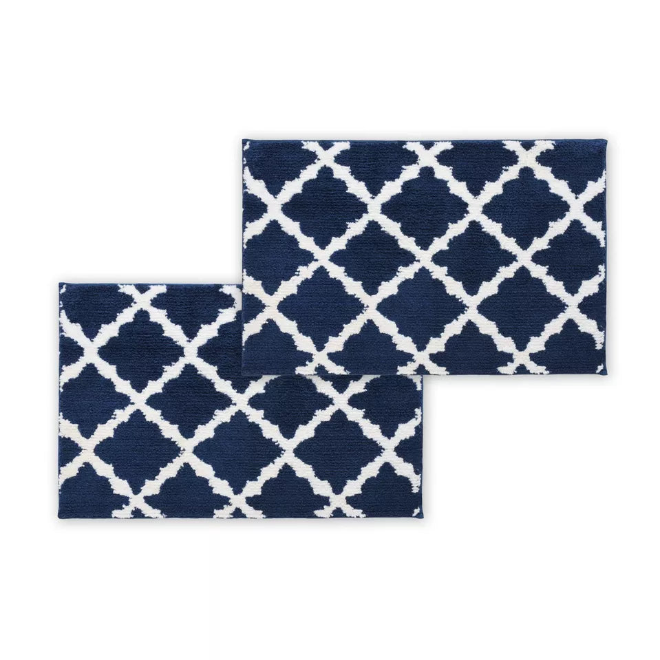 Bibb Home 1-2 Pack Trellis Micro Shag Bath Rugs 17 X 24 Sale Manchester Great Sale