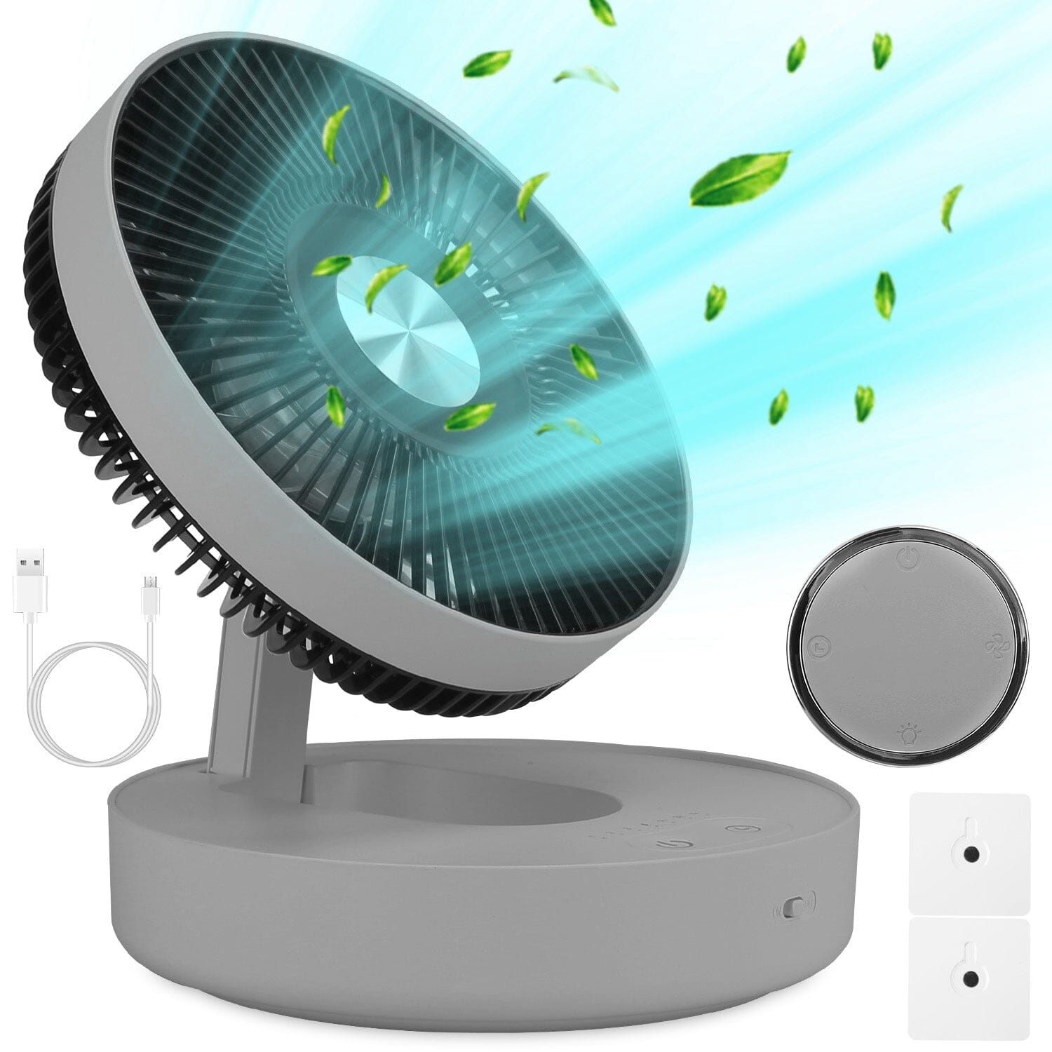 Foldable Rechargeable LED Desk Fan Wall Mounted with Magnetic Remote Sale 100% Guaranteed