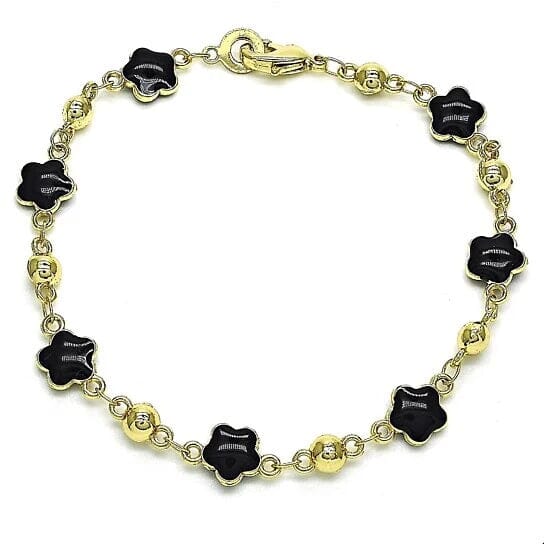 14k Gold Filled High Polish Finish Enamel Flower Bracelet Looking For Cheap Pice