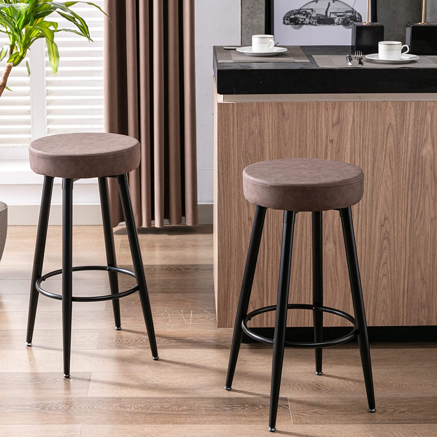 2-Piece: 28'' Metal Bar Stools Set Sale Huge Surprise