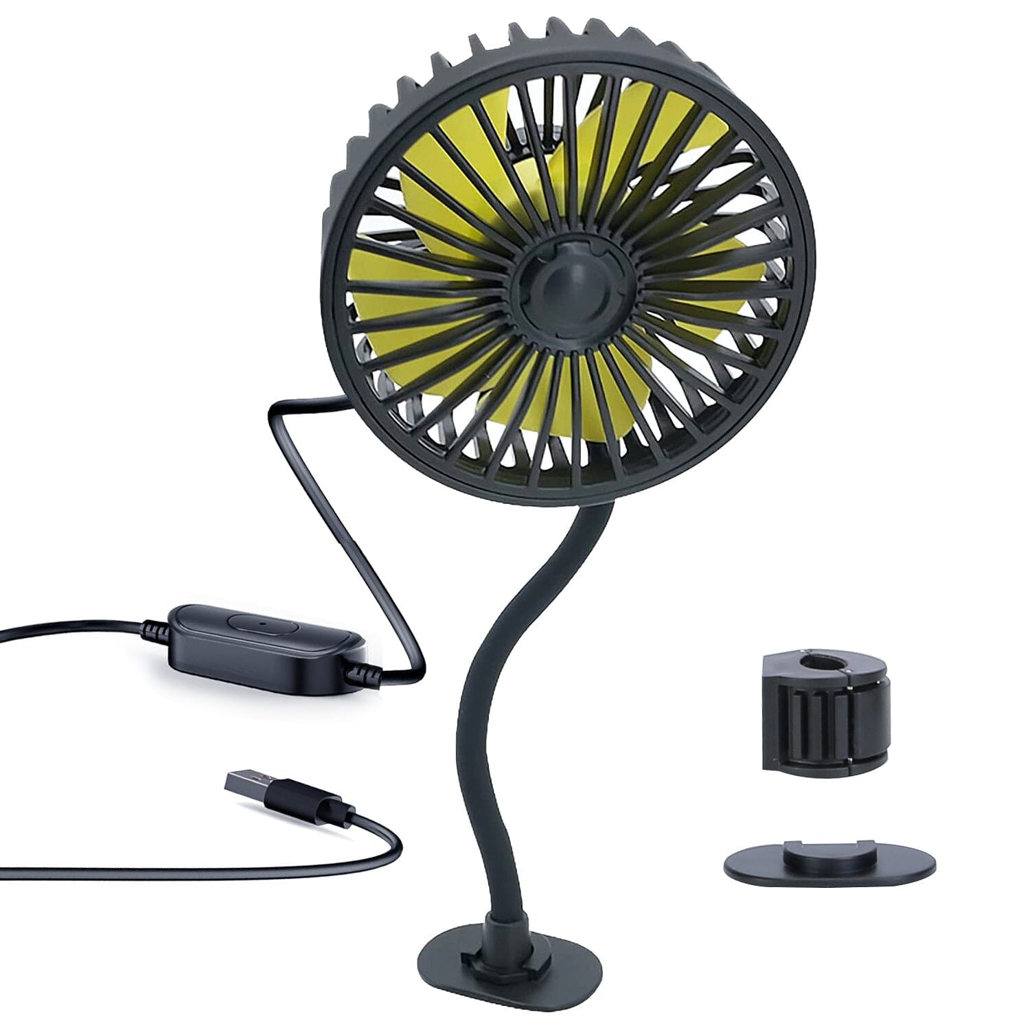 360  Rotatable Car Cooling Fan with 3 Speeds Outlet Store For Sale