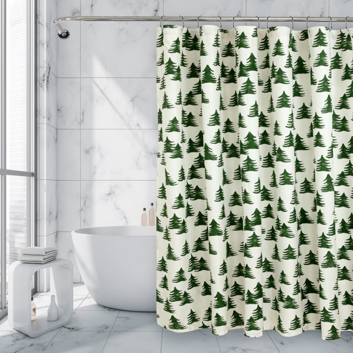 Royale Linens Double Brushed Microfber 1800 Thread Printed Shower Curtain Cheap Sale Really