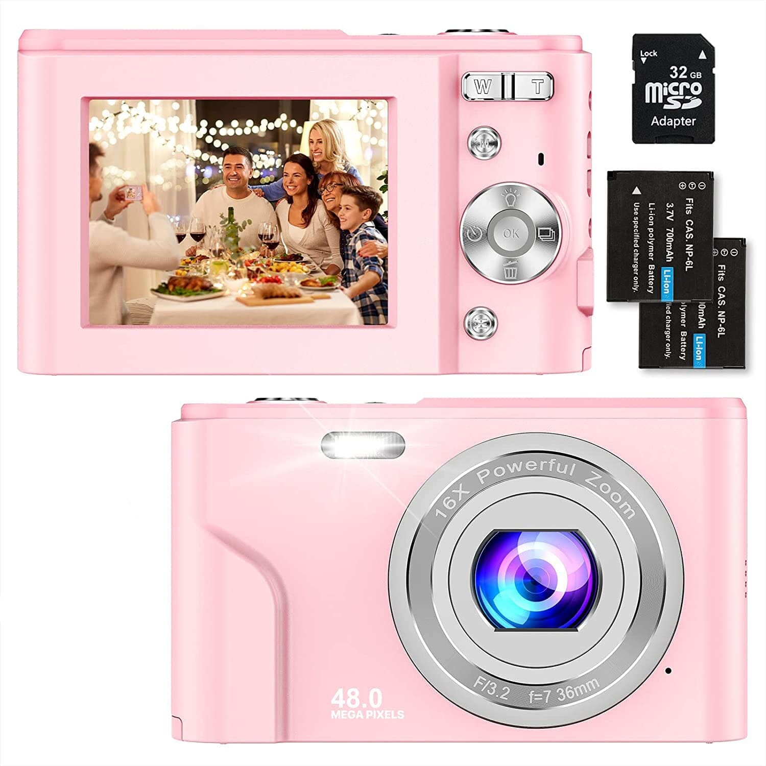 Digital Baby Camera 1080P 48MP with 32GB SD Card For Nice