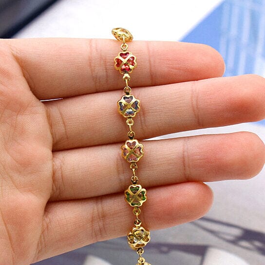 18k Gold Filled High Polish Finish Gold Multi Color Crystal Anklet Best Wholesale Sale Online