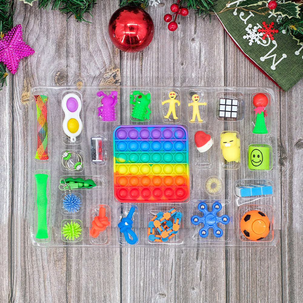 25-Piece: Christmas Advent Fidget Toy Calendar With Mastercard For Sale