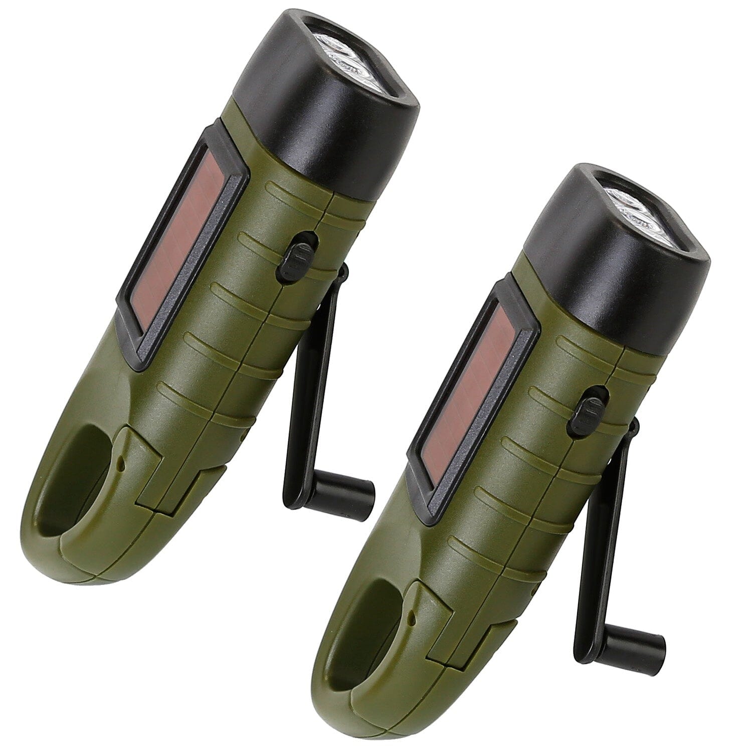 2-Pack: Hand Crank Solar Powered Flashlight Buy Cheap Best Place