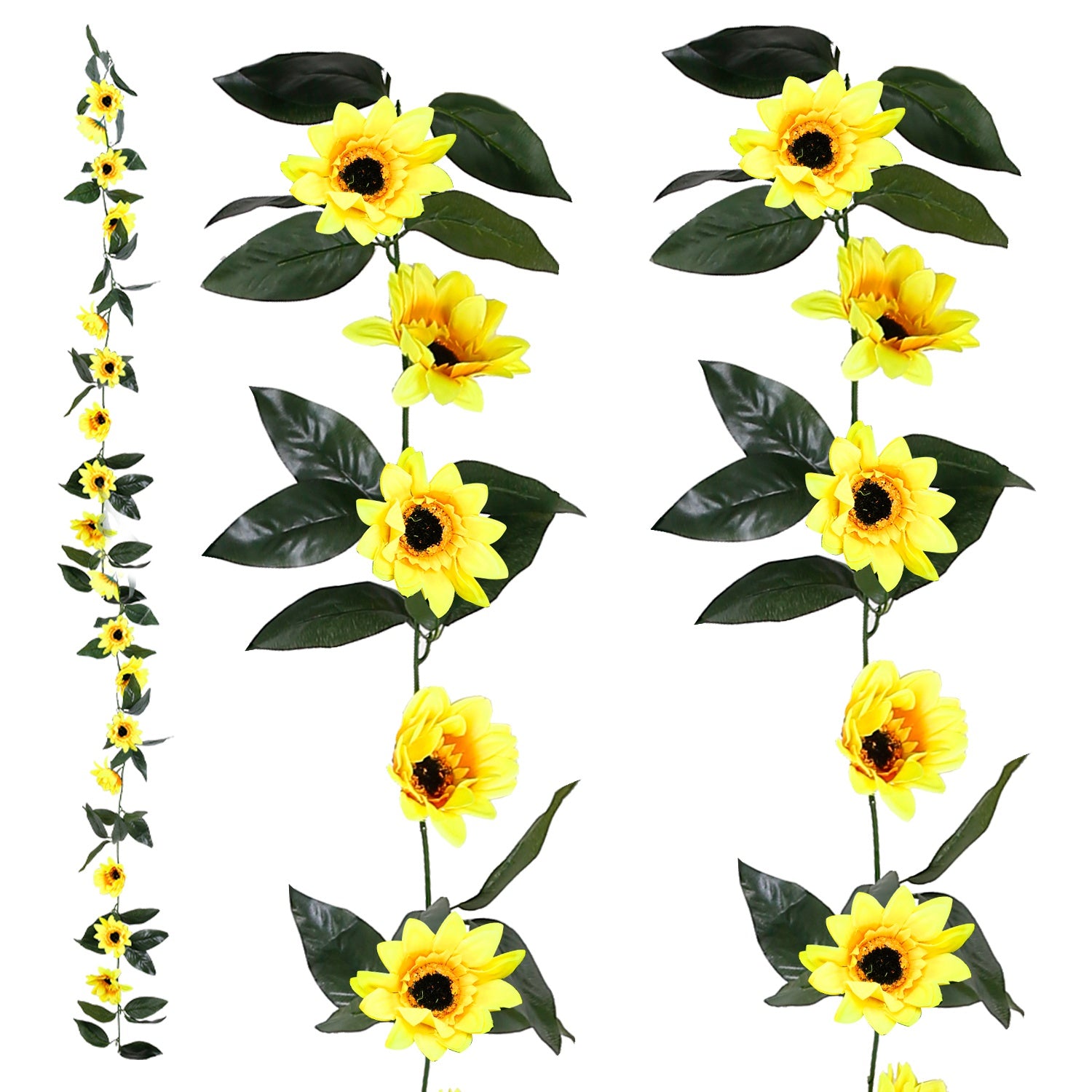 2-Piece: 7.2ft Artificial Silk Sunflower Vines Cheap Sale Collections