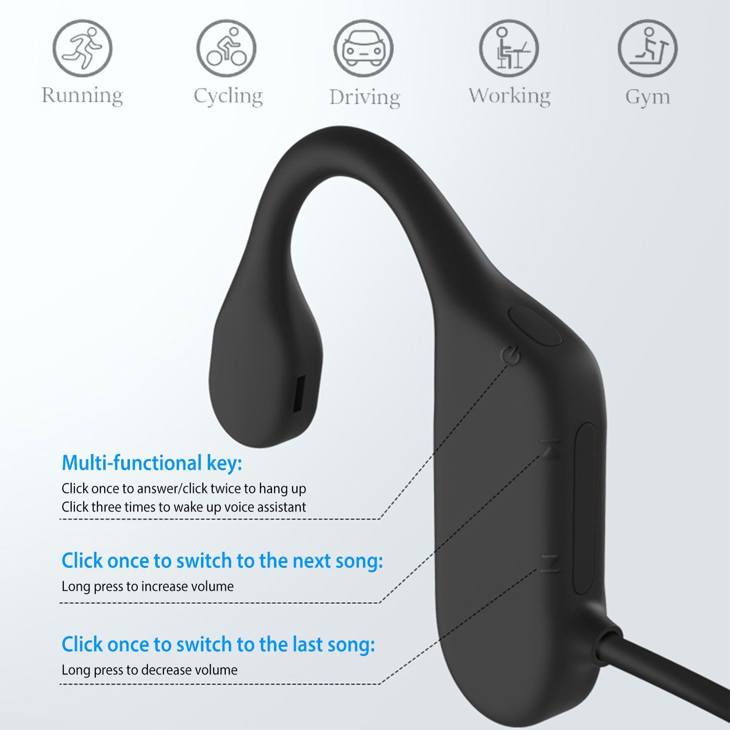 V5.1 Wireless Bone Conduction Headphone Outlet Best Sale