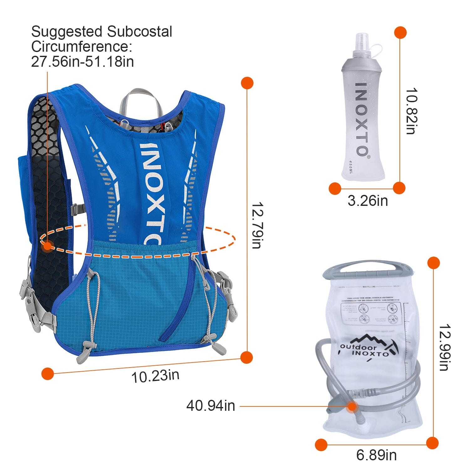 Sport Hydration Vest Running Backpack with 15oz, 50oz Water Bladder Countdown Package Online