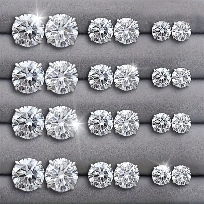 12-Pairs: Crystal Zircon Earrings Set Best Sale Cheap Pice