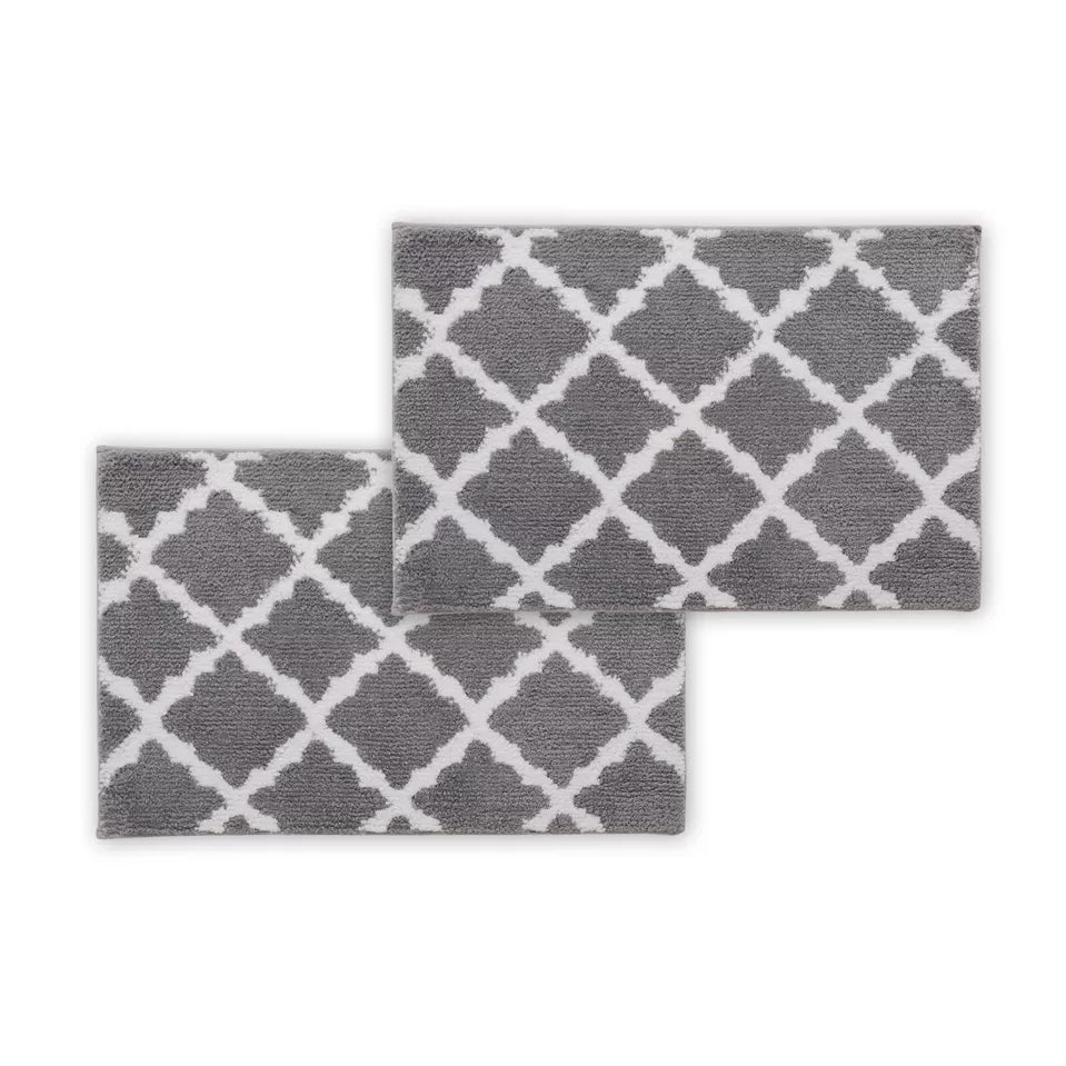 Bibb Home 1-2 Pack Trellis Micro Shag Bath Rugs 17 X 24 Sale Manchester Great Sale