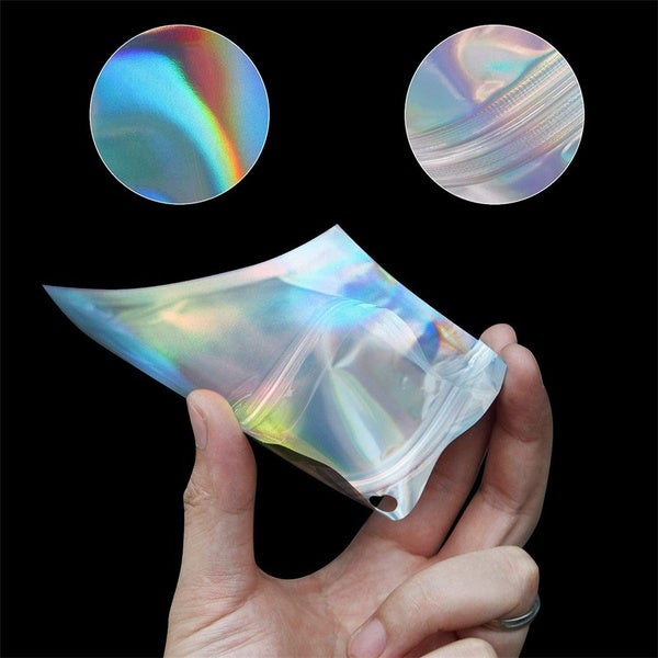 100-Pack: Resealable Holographic Foil Bags For Sale Finishline