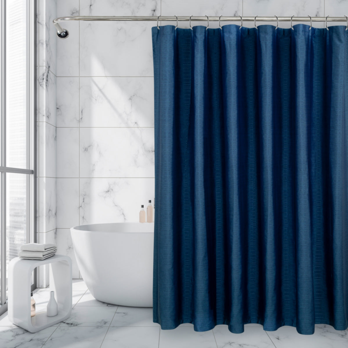 Royale Linens Double Brushed Microfber 1800 Thread Printed Shower Curtain Cheap Sale Really