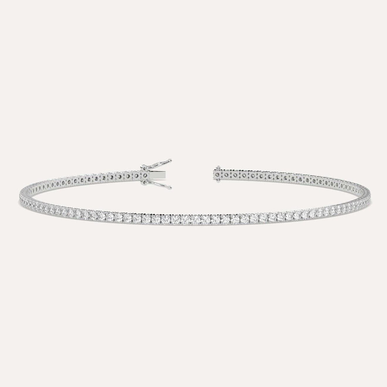 1.60 Ct TW Round-Cut Natural Diamond Tennis Bracelet 7 14K White Gold Best Place To Buy