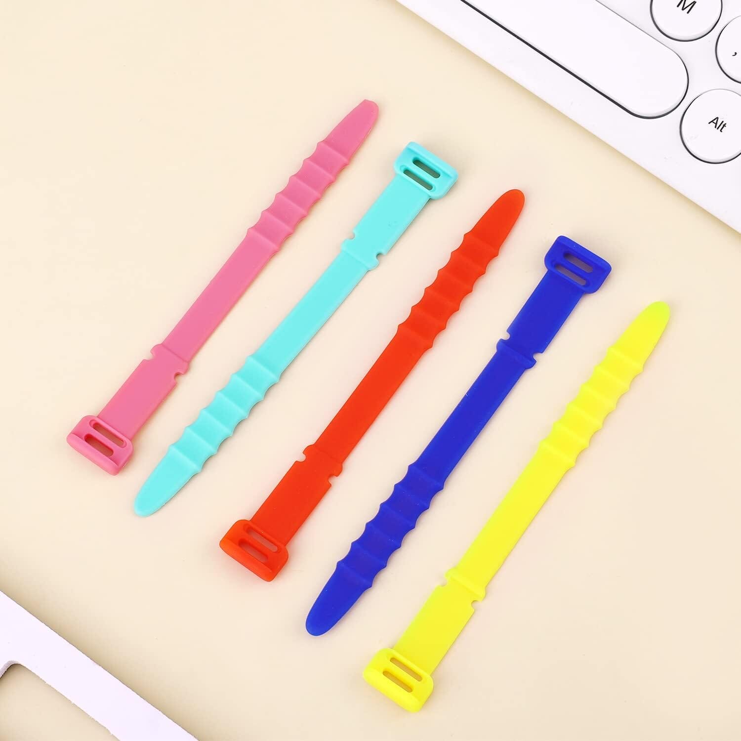 10-Pieces: 4.5 Inch Reusable Wire Ties Cord Organizer Straps Elastic Silicone Cord Organizer Sale Online Online