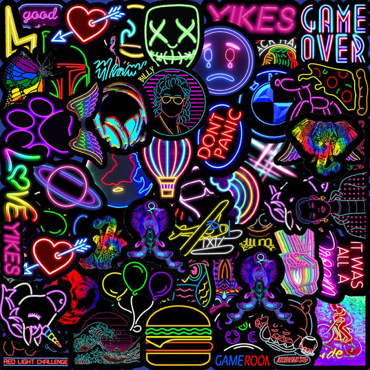 100-Piece: Cartoon Neon Light Graffiti Stickers Discount Codes Really Cheap