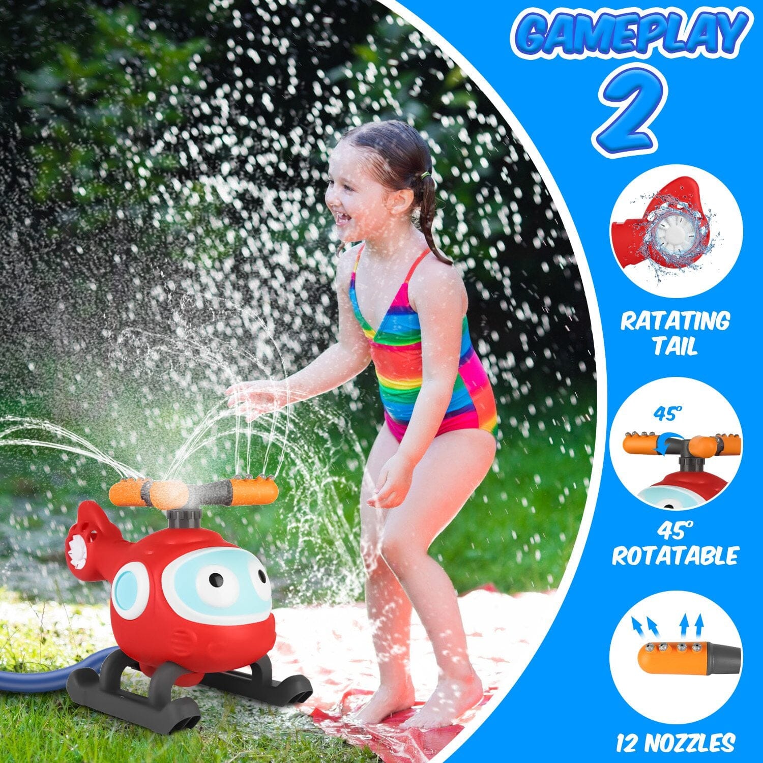 2-in-1 Water Sprinkler Baseball Helicopter Toy Where To Buy Low Pice