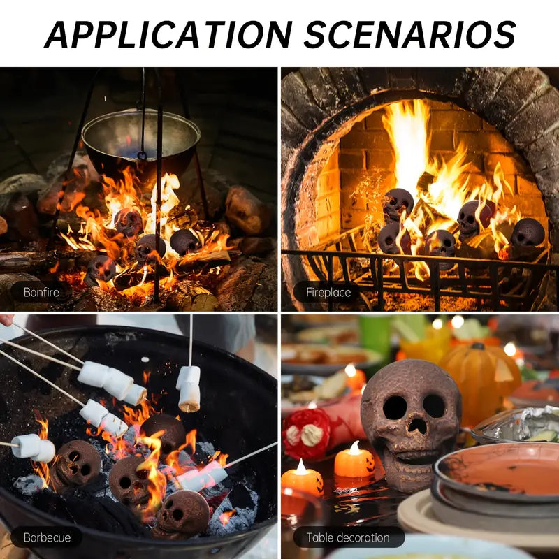 4-Pack: Halloween Fire Pit Skull Ceramic Props Buy Cheap 2025