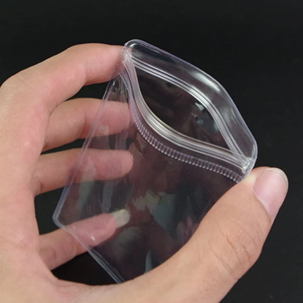 100-Pieces: Transparent PVC Plastic Storage Sealed Jewelry Bag Cheap Sale Low Pice