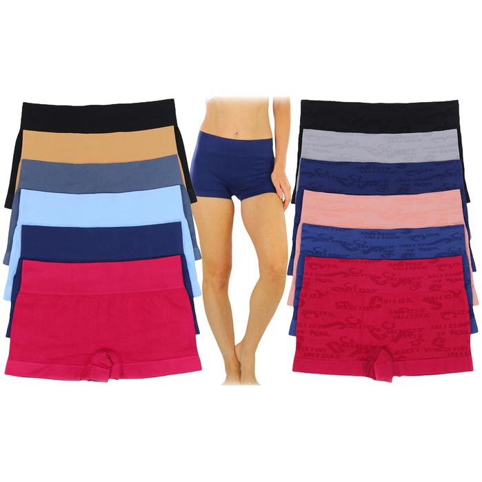 6-Pack: Women's Stretch Microfiber Cheeky Boyshort Panties Cheap Factory Outlet