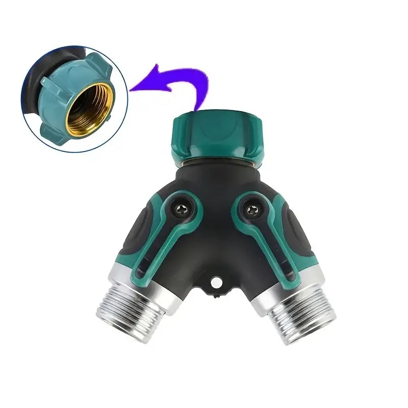 Hose Splitter 2 Way 3/4 Faucet Y Connector with Shut-off Valve Cheap Visit