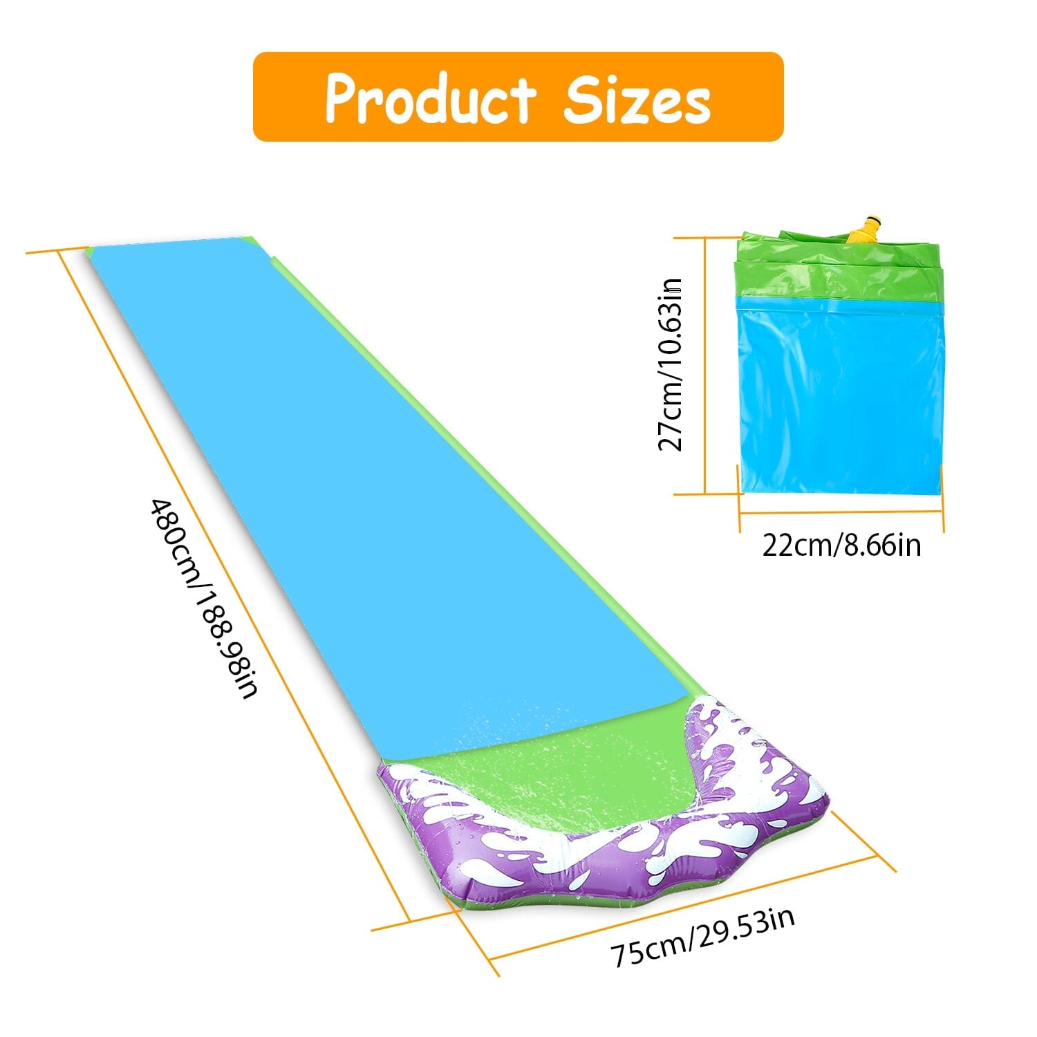 Kids Single Water Slide Lawn Surfing Racing Lane Slip Splash Spray Sprinkler Sale Comfortable