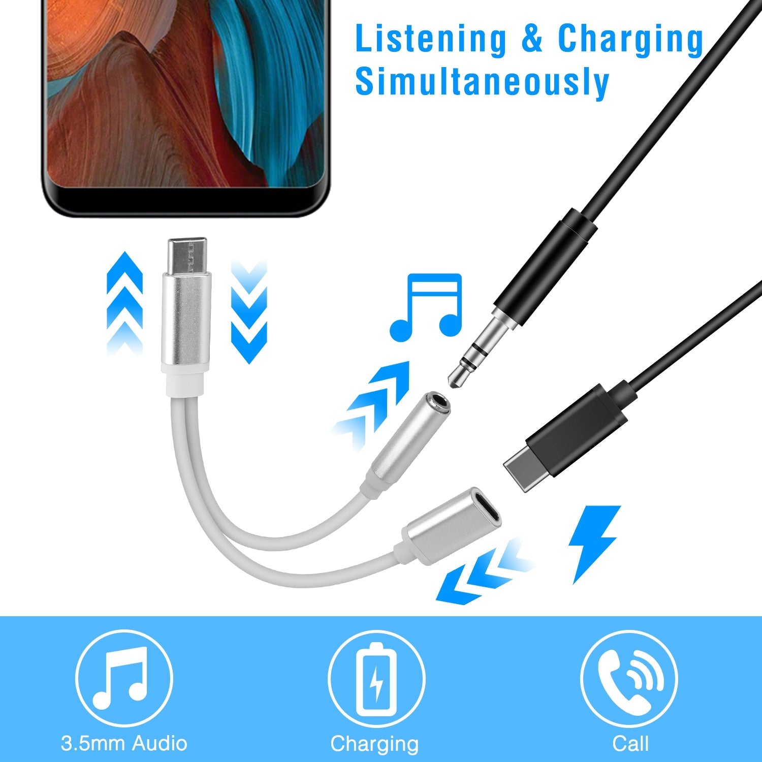 USB Type C to 3.5MM Aux Audio Charging Adapter For Cheap Online