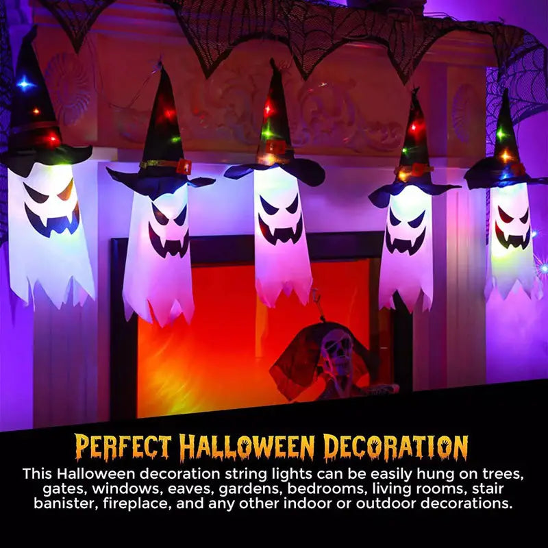 2-Piece Set: Glowing Ghost Witch Hat Halloween Decorations Pictures For Sale