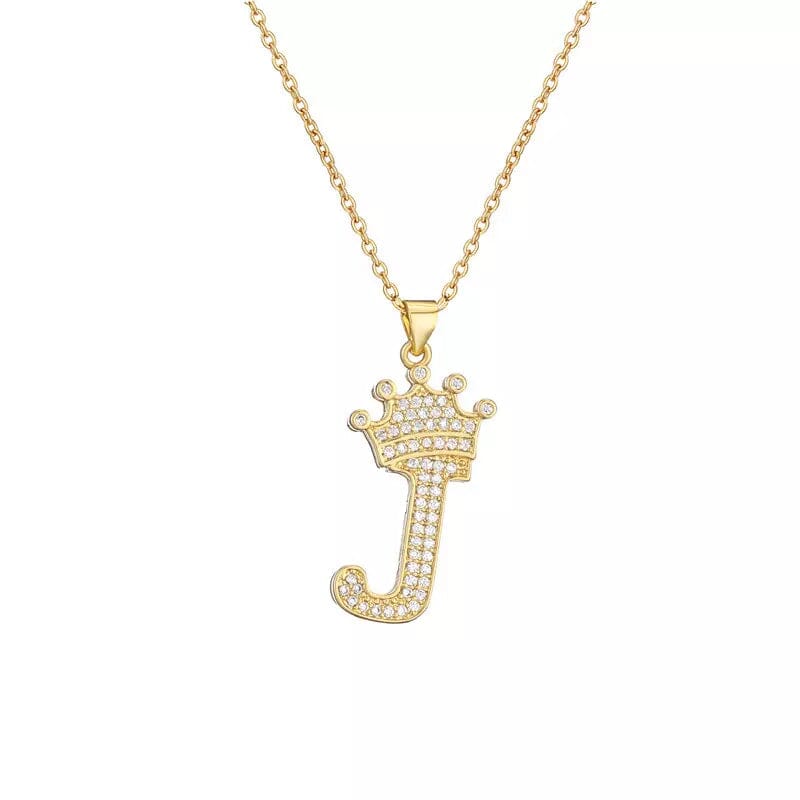 Stainless Steel Gold Overlay Hip Hop Crown A-Z Letters Necklace for Men and Women Outlet Buy