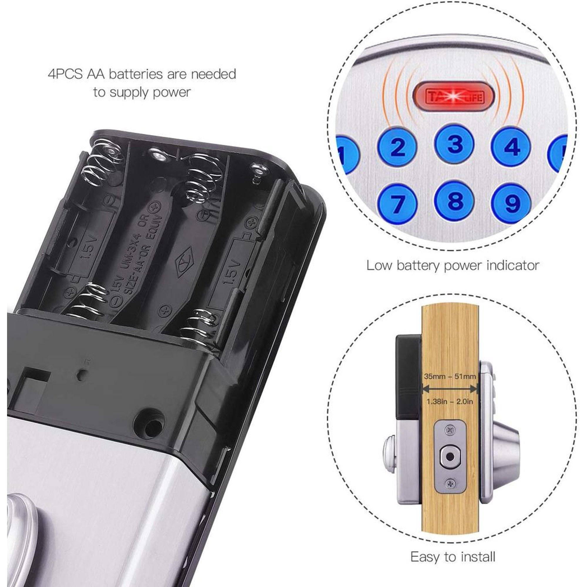 TACKLIFE Keypad Electronic Deadbolt Door Lock, Keyless Entry Door Lock With 1-Touch Motorized Auto-Locking Discount Choice