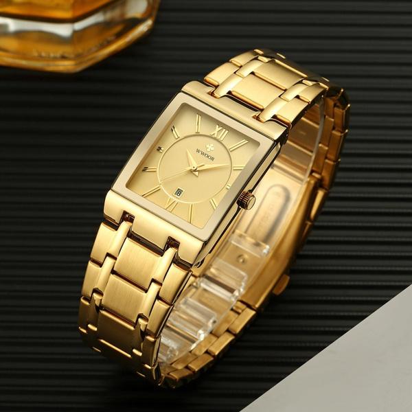 WWOOR Luxus Men Fashion Square Date Watch Low Pice Fee Shipping Online