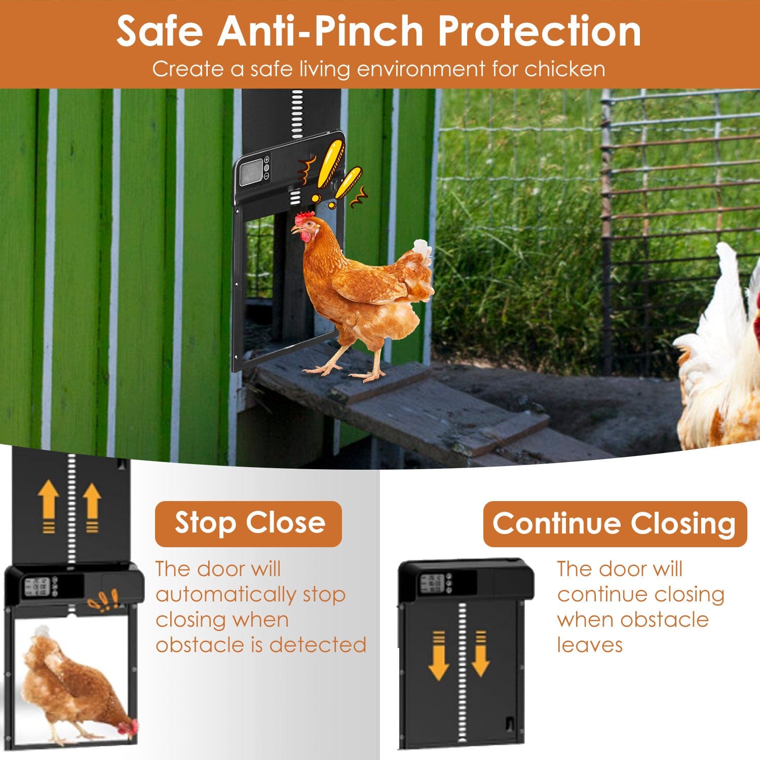 Automatic Chicken Coop Door with Timer Setting Free Shipping Clearance