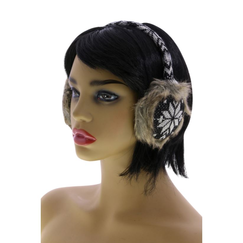 Snowflake Earmuffs with Fur Trim Buy Cheap Pay With Paypal