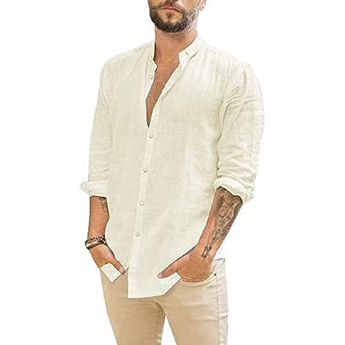 Mens Summer Casual Long Sleeve Cotton Linen T-Shirt Huge Surprise For Sale