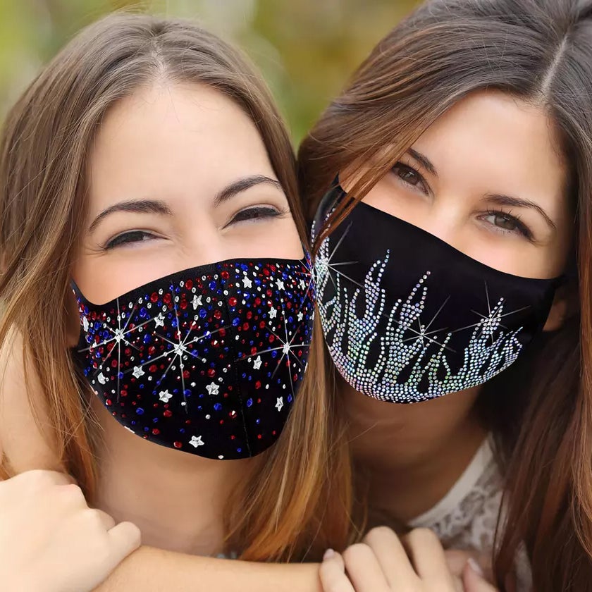 6-Pack: Rhinestone Holiday Bling Face Mask Sale Ebay