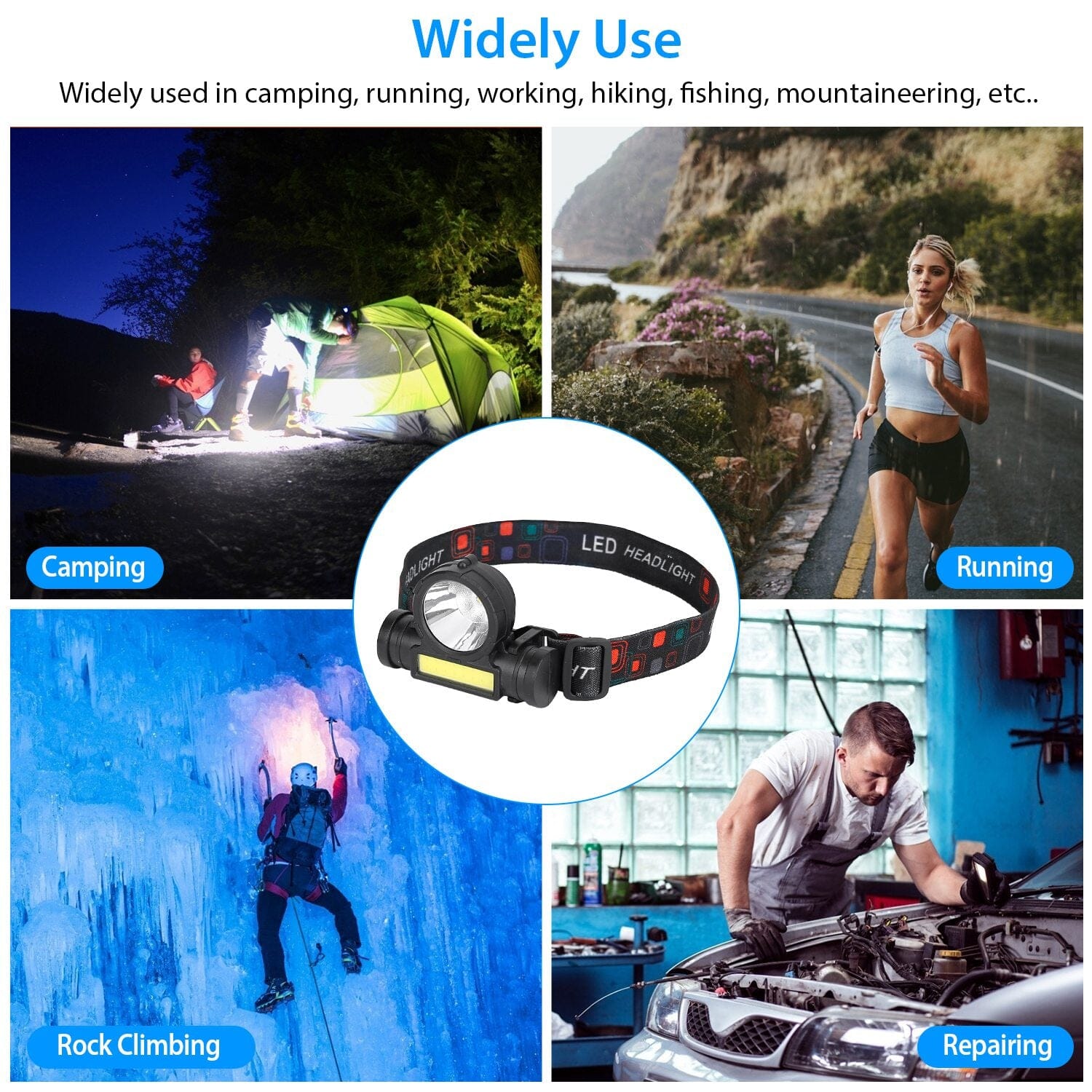 LED Headlight Super Bright Head Torch with 3 Lighting Modes The Cheapest For Sale