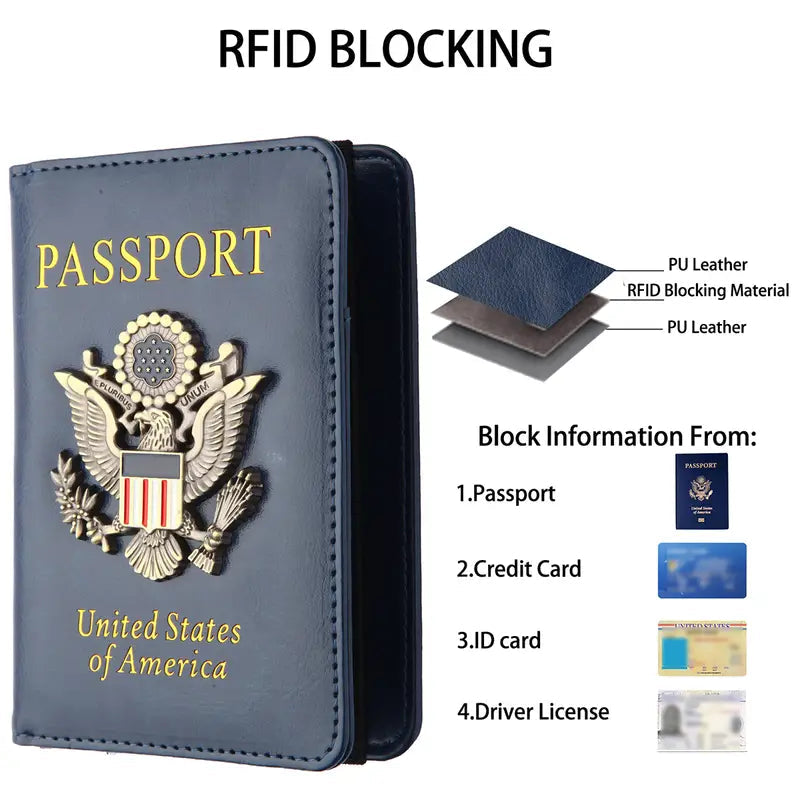 Creative Passport Holder Cover With 3D Metal Badge Discount Footaction