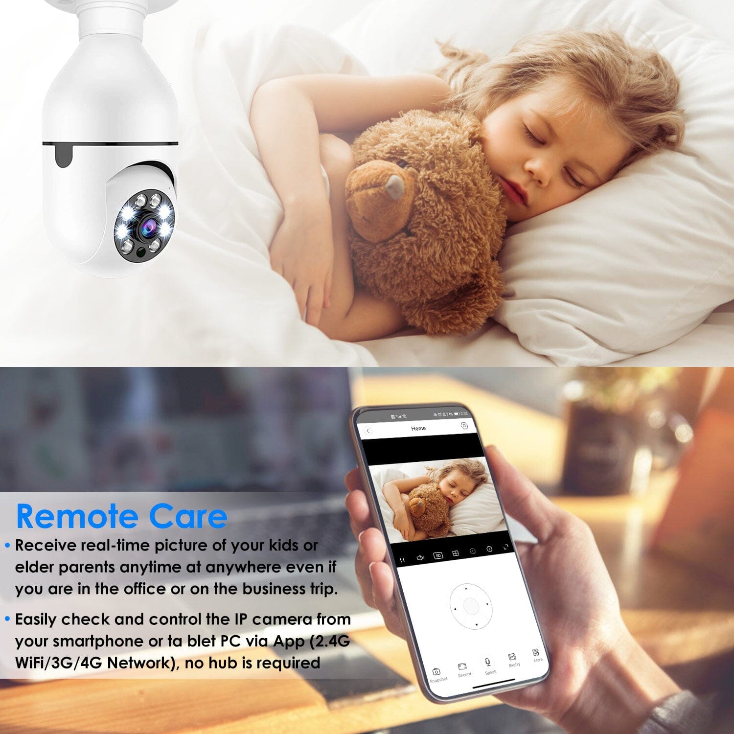 E27 WiFi Bulb Camera 1080P FHD WiFi IP Pan Tilt Security Surveillance Camera Online Online With Mastercard