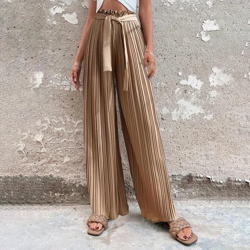 Women's High-Waisted Straight-Leg Strappy Pants Cheap Sale 2025 Unisex