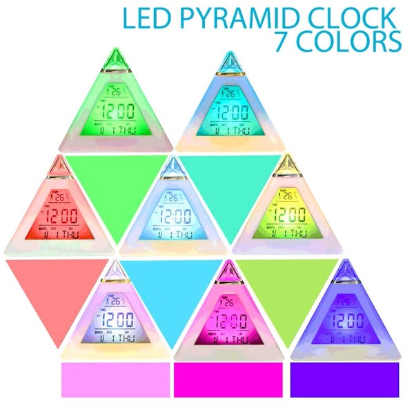 7 Color Changing LED Alarm Clock Cheap View