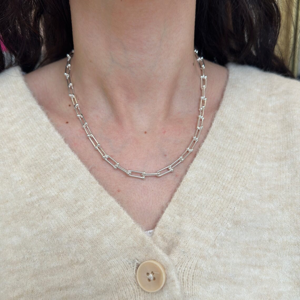 925 Real Solid Silver Solid U Link Hardware Chain Necklace Anti-Tarnish Choice Cheap Pice