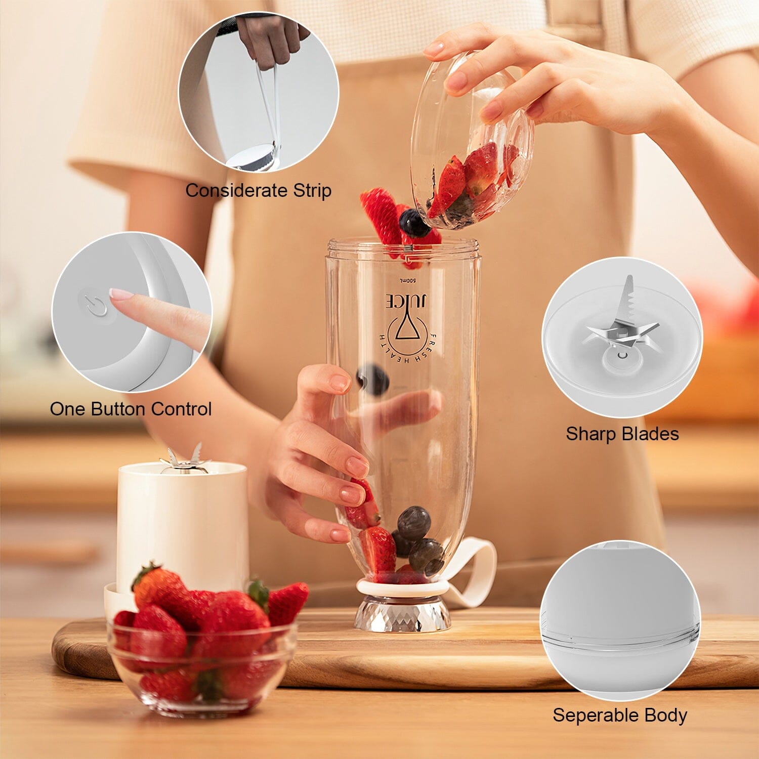 2-in-1 Portable Fruit Blender Rechargeable Cheap Lowest Pice