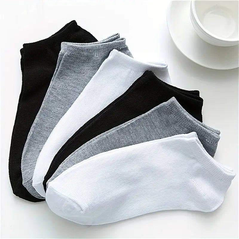 10-Pairs: Men's Solid Sport Low Cut Socks, Breathable Sweat-absorbing Comfy Soft Casual Simple Style Socks Discount Shop