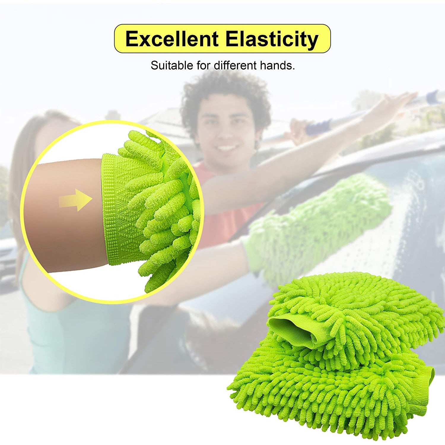 2-Pack: Large Size Microfiber Car Wash Mitt Buy Online