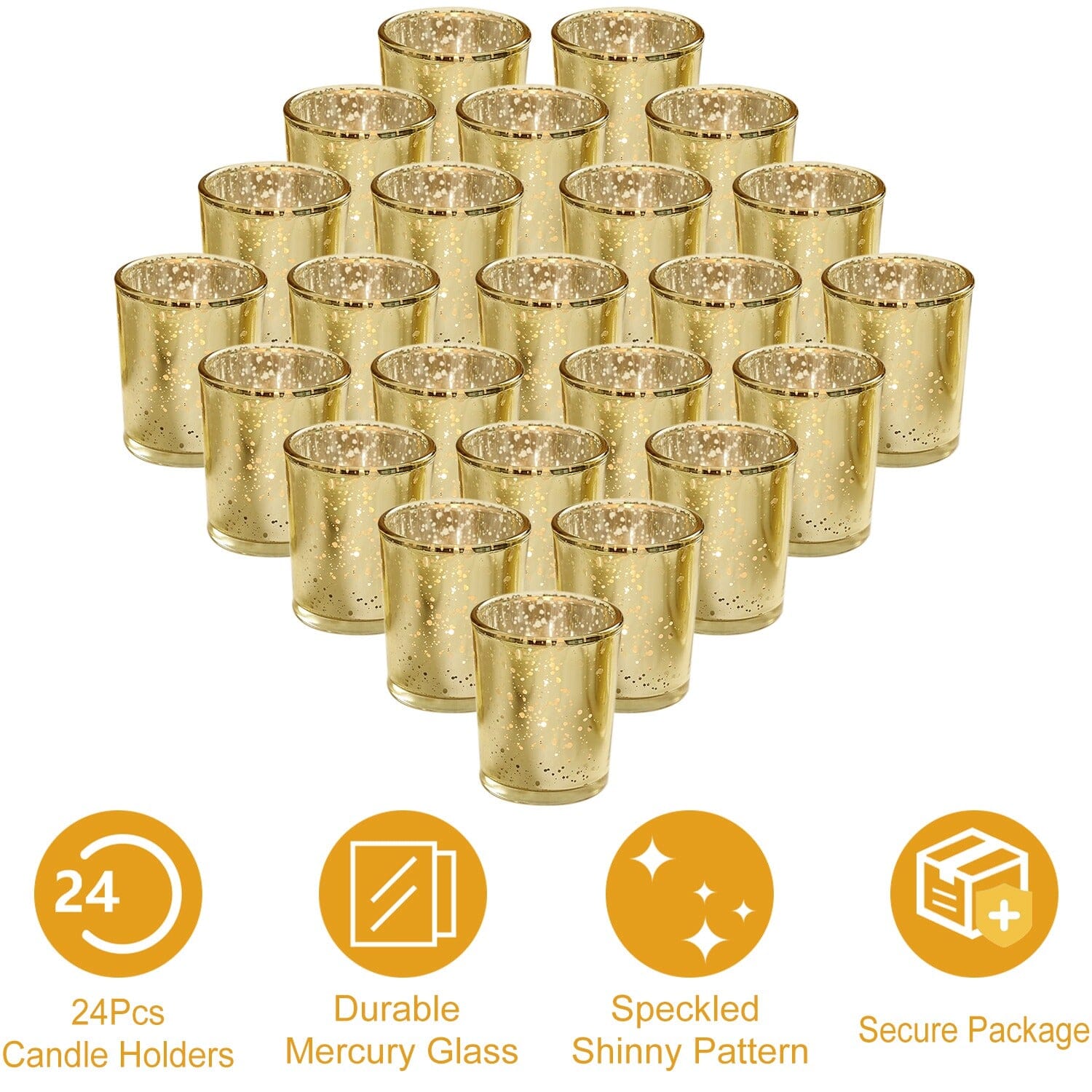 24-Pieces Gold Votive Tealights Candle Holder Mercury Glass Sale Huge Surprise