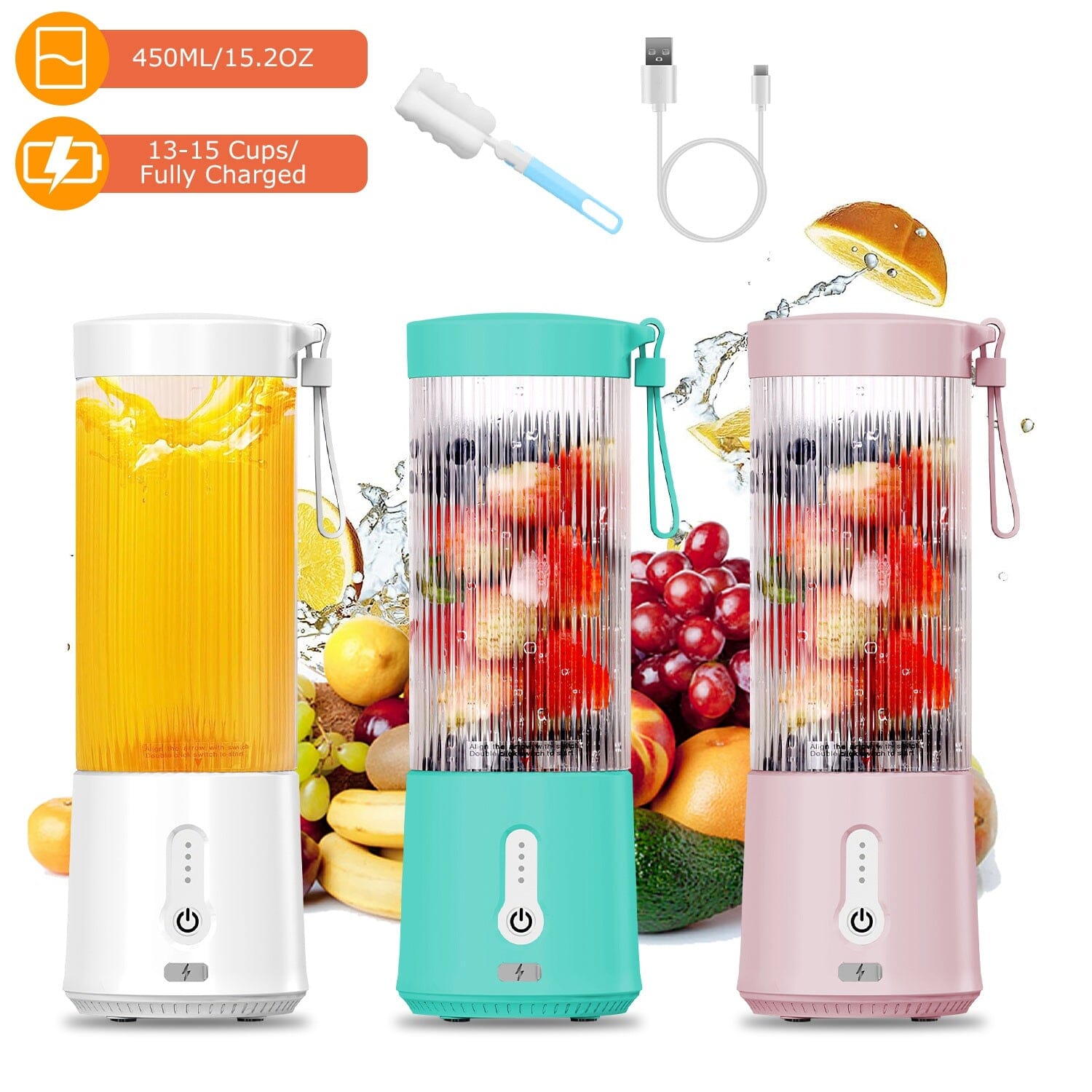 450ml Rechargeable Fruit Blender with 6 Blades Cheap Sale Sast