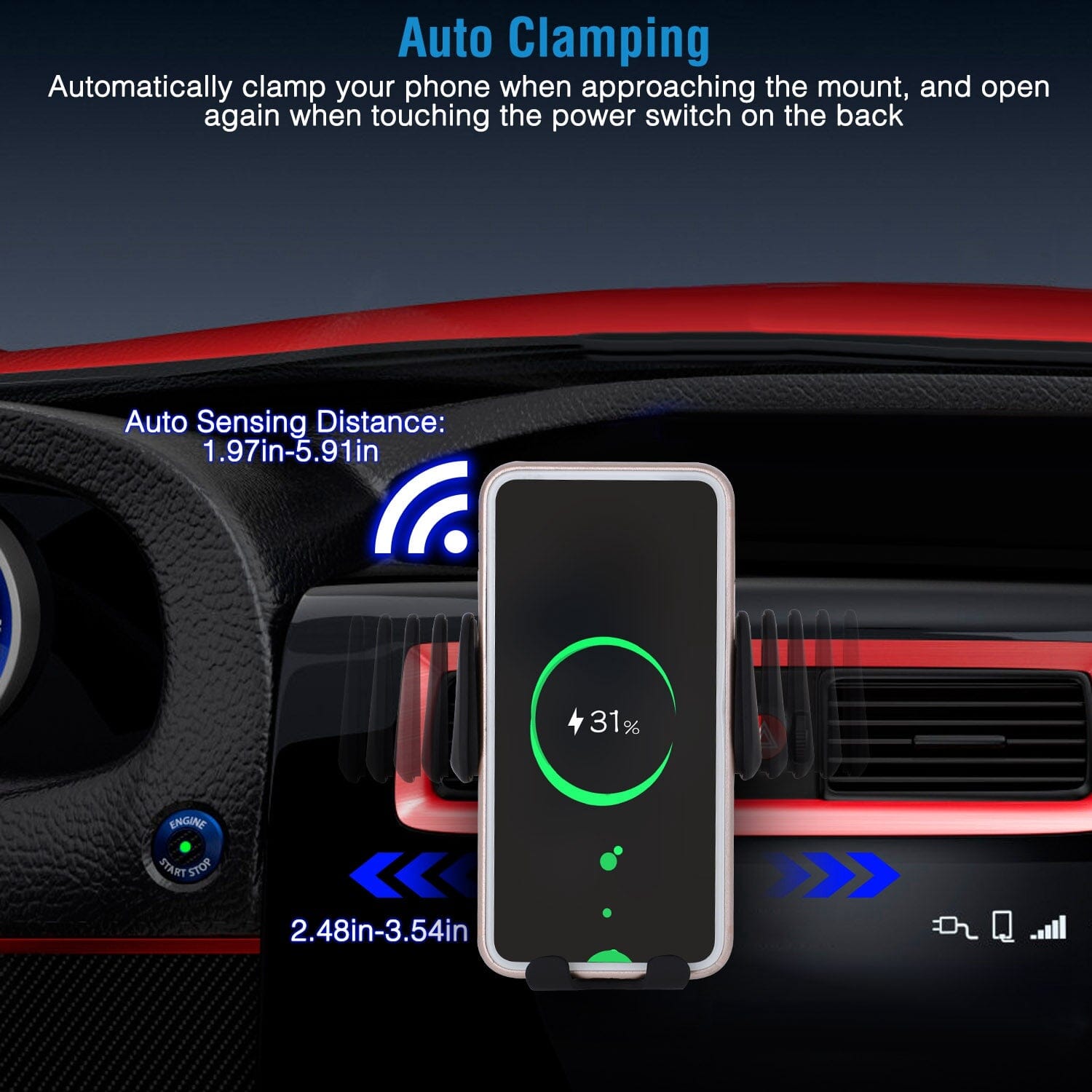 Smart Car Wireless Charger Auto Sensing Phone Holder 10W Qi Fast Charging Air Vent Free Shipping Get To Buy