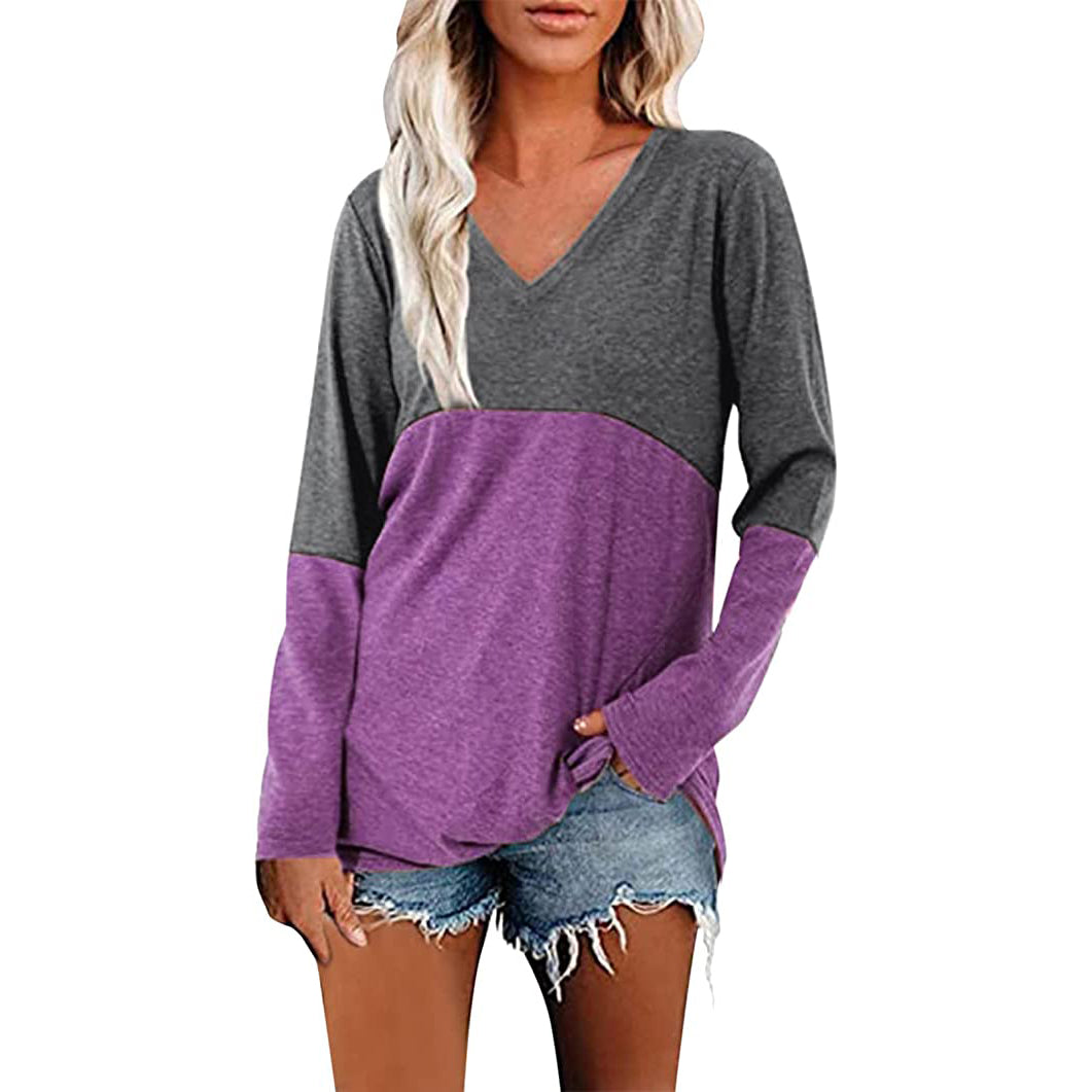 Women's Long Sleeve V Neck Loose Basic Shirt Buy Authentic Online