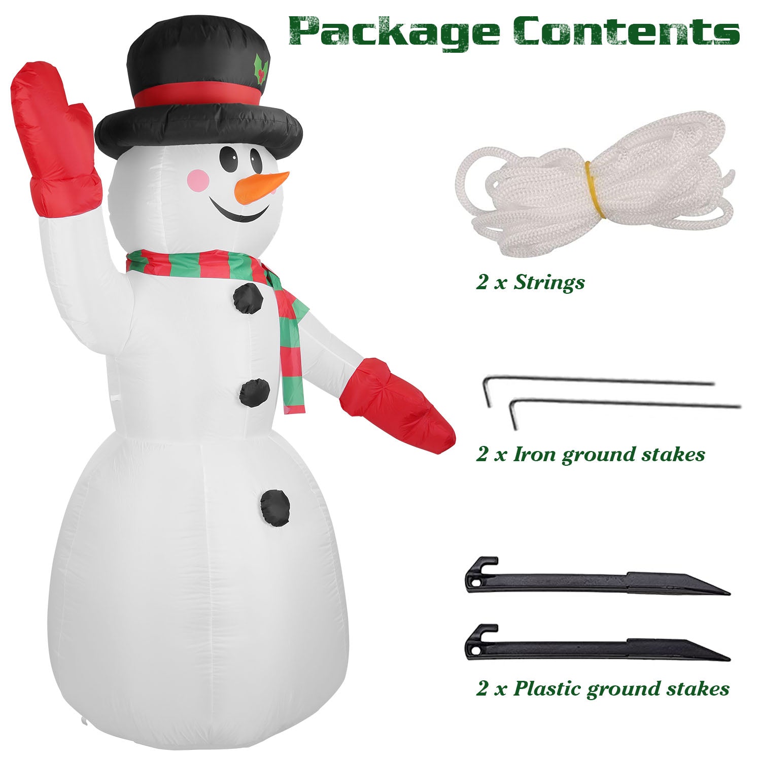 7.9ft Christmas Inflatable Giant Snowman Blow Up with LED Lights Hat Scarf Clearance Get Authentic