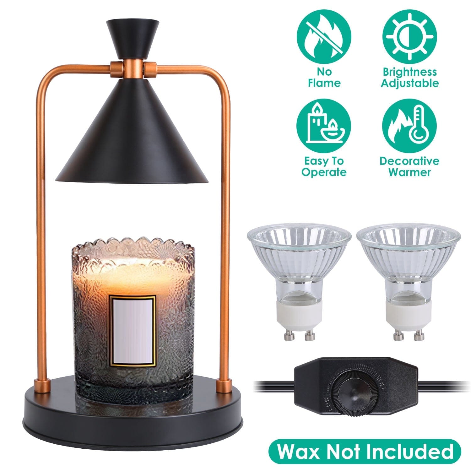 Electric Wax Melt Warmer Lamp Dimmable with 2 GU10 Bulbs Discount Shop Offer